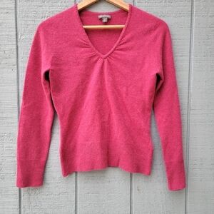 y2k Apt 9 100% Cashmere Coquette Babydoll Sweater sz S Pink
